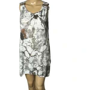 Vintage beach cover,NWT women SM -LG Handkerchief hem,sleeveless,boat neck,wood